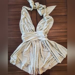 Green Lucy in the sky halter top romper size small